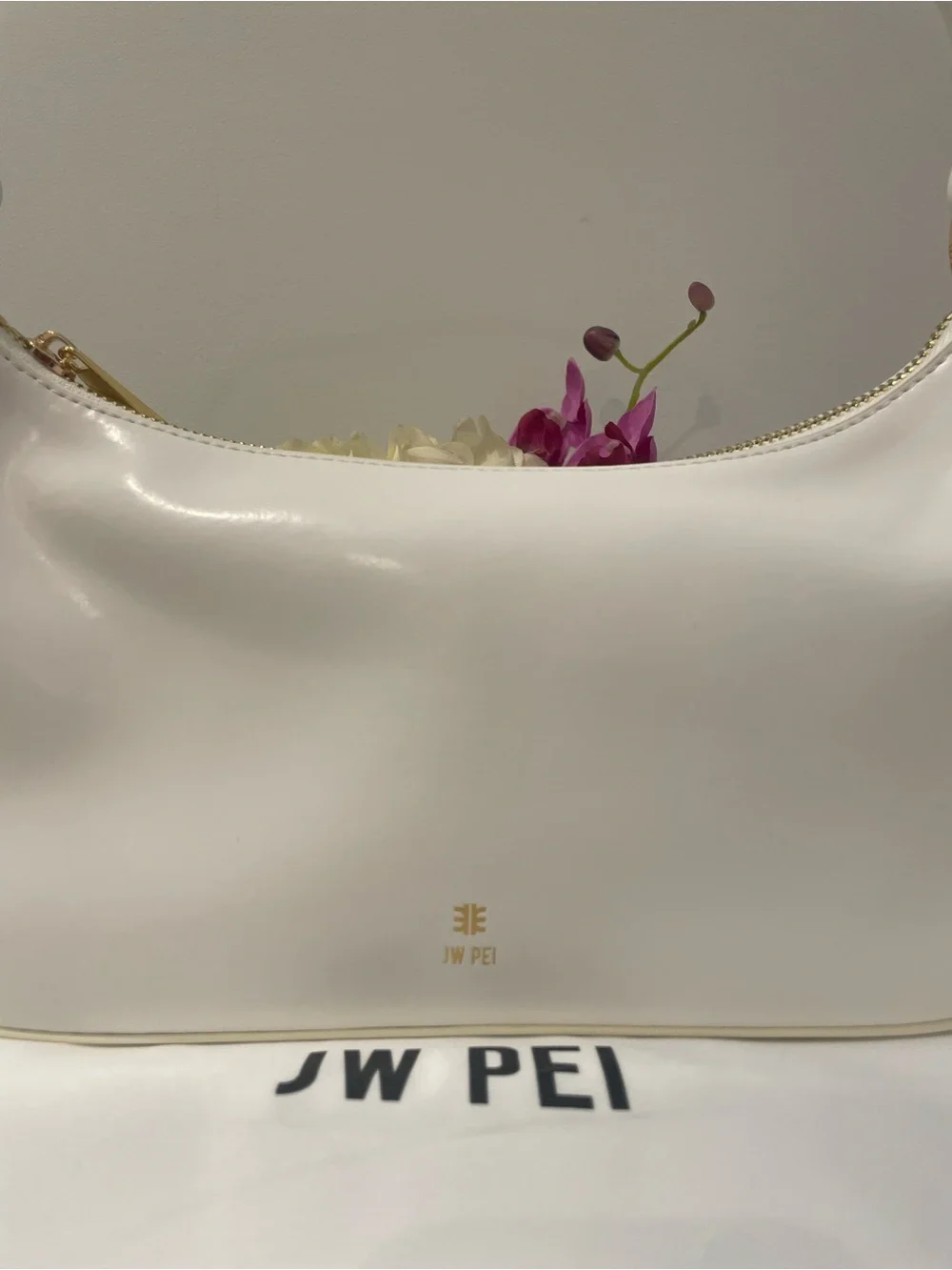 JW PEI White Vegan Leather Shoulder Bag